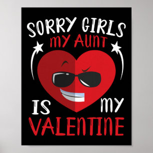 Affiche Mignonne Grand Coeur Face Désolé Filles Ma Tante E