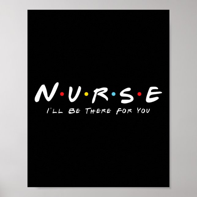 Affiche Mignonne Infirmière Je Serai Là Pour Vous Cadeaux  (Devant)