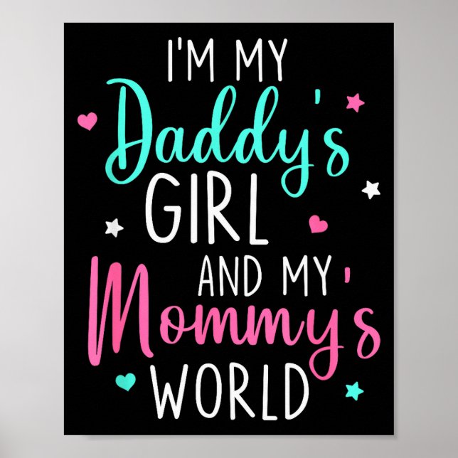 Affiche Mignonne je suis la fille de mon papa et le bébé d (Devant)
