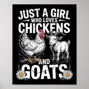 Affiche Mignonne juste une fille qui aime le poulet et l'é