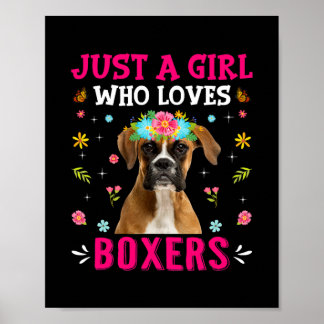 Affiche Mignonne Juste Une Fille Qui Aime Les Boxers Chien