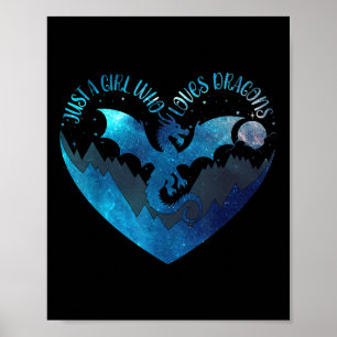 Affiche Mignonne Juste Une Fille Qui Aime Les Dragons Mign