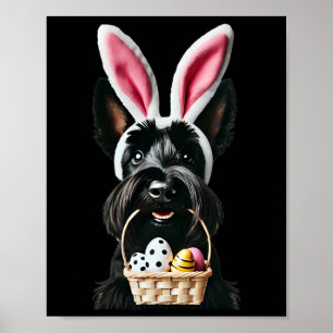 Affiche Mignonne Lapin Ear Scottish Terrier Chien Oeufs de
