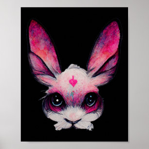 Affiche Mignonne Lapin Lapin Animal Avec Couleurs - Une Fi
