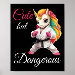 Affiche Mignonne, Mais Dangereux Karate Funny Unicorn Taek