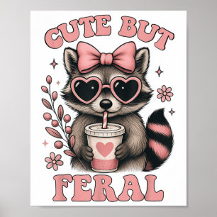 Affiche Mignonne Mais Feral Raccoon Sungles Funny Meme été