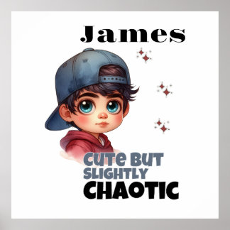 Affiche Mignonne Mais Un Petit Garçon Un Peu Chaotique