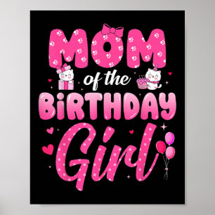 Affiche Mignonne Maman De L'Anniversaire Fille Amusante Fê
