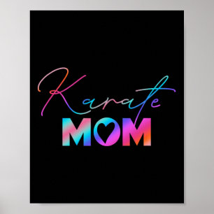 Affiche Mignonne Martial Arts Fête des mères Rainbow Karat