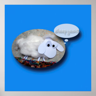 Affiche Mignonne Mouton chinois Année Zodiac Anniversaire