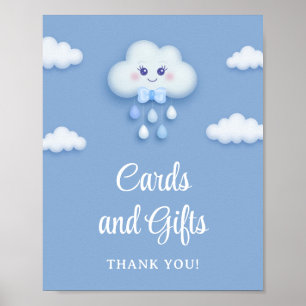 Affiche Mignonne nuage blanc moelleux neuf cartes et cadea