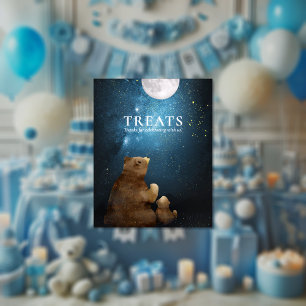 Affiche Mignonne Ours Au-Dessus Des Traitements Lune