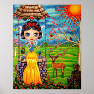 Affiche Mignonne poupée aux grands yeux qui désire bien ce