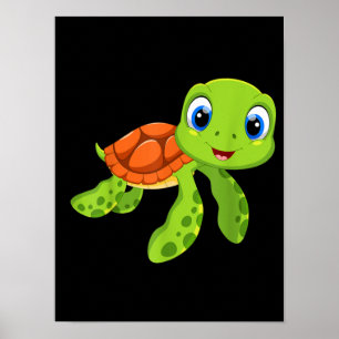 Affiche Mignonne Sea Baby Turtle Cadeau