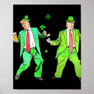 Affiche Mignonne Trump Danse St Patricks Day Funny Trump P
