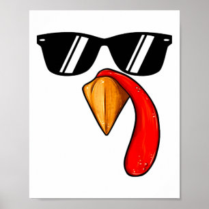 Affiche Mignonne Turquie Face Garçon Thanksgiving Costume 