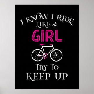 Affiche Mignonne Vélo Femme Femme Cycliste Femme