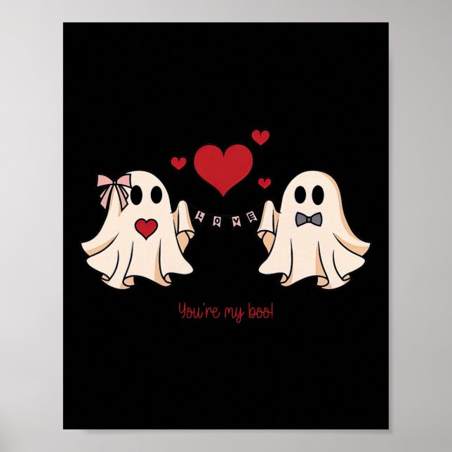Affiche Mignonne Vous êtes Mon Boo Ghost Mignonnes Valenti (Devant)