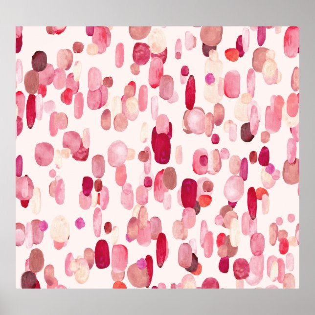 Affiche Mignonnes Zones Rouges Roses Simples (Devant)