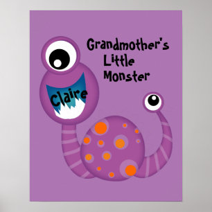 Affiche Mignons Cyclops violet Monster Amusant pour les en