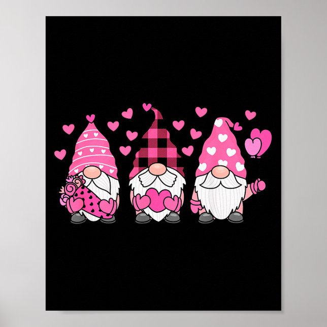 Affiche Mignons gnomes nordiques de la Saint-Valentin avec (Devant)