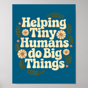 Affiche Mignons Groovy Aidant Petits Humains Grands