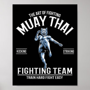 Affiche Mignons licornes Muay Thai boxe thaïlandaise et ki