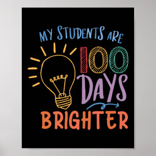 Affiche Mignons Mes élèves sont 100 jours plus brillants p