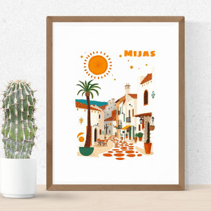 Affiche Mijas Espagne vacances Andalucia Côte soleil
