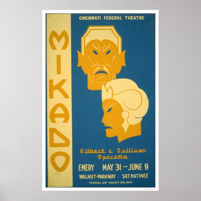 Affiche Mikado Gilbert Sullivan 1939 WPA (Devant)