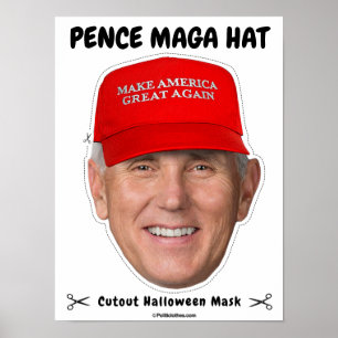 Affiche Mike Pence MAGA Casquette Masque d'Halloween