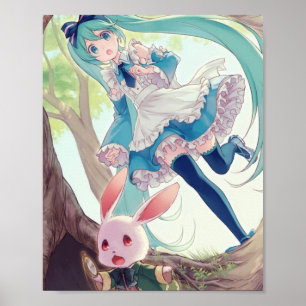Affiche Miku au pays des merveilles