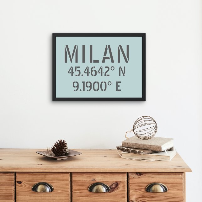 Affiche Milan Latitude Longitude (Créateur téléchargé)