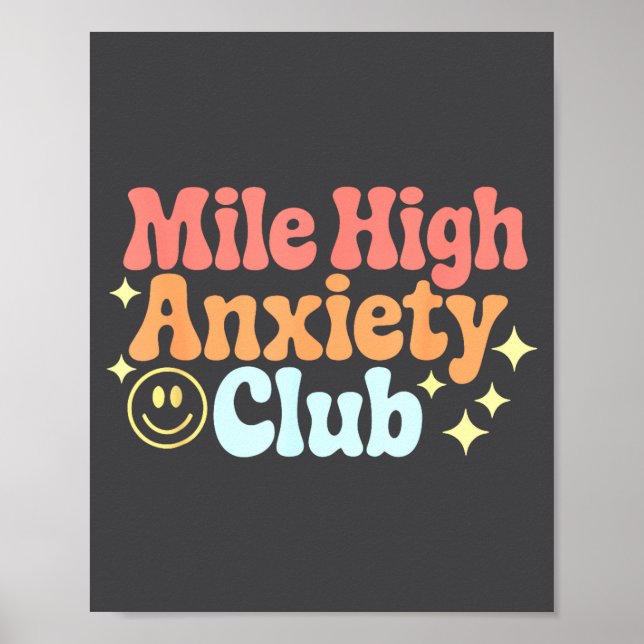 Affiche Mile High Anxiety Club Funny Design  (Devant)