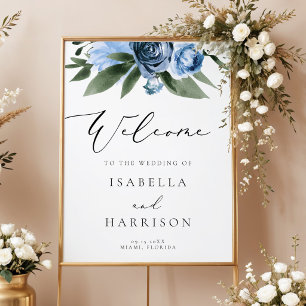 Affiche MILENA Panneau de Bienvenue Mariage Floral Ardoise