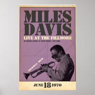 Affiche Miles Davis en concert au Fillmore, jeudi Miles