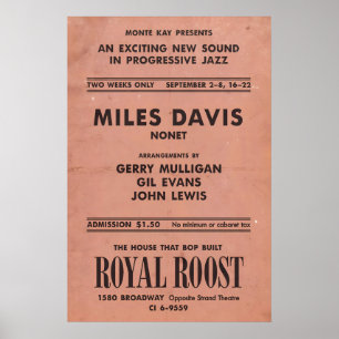 Affiche Miles Davis - Gerry Mulligan - Gil Evans jazz