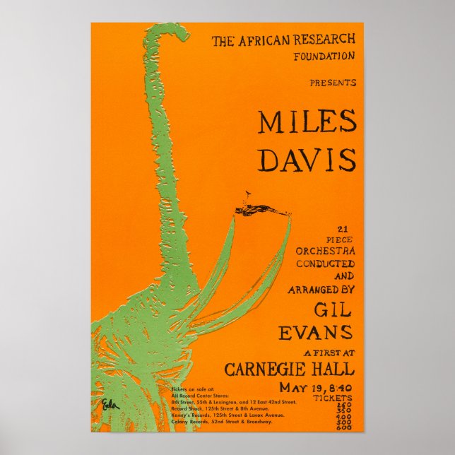 Affiche Miles Davis / Gil Evans au concert Carnegie Hall (Devant)