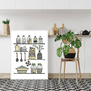 Affiche Milieu du siècle moderne boho cuisine mur