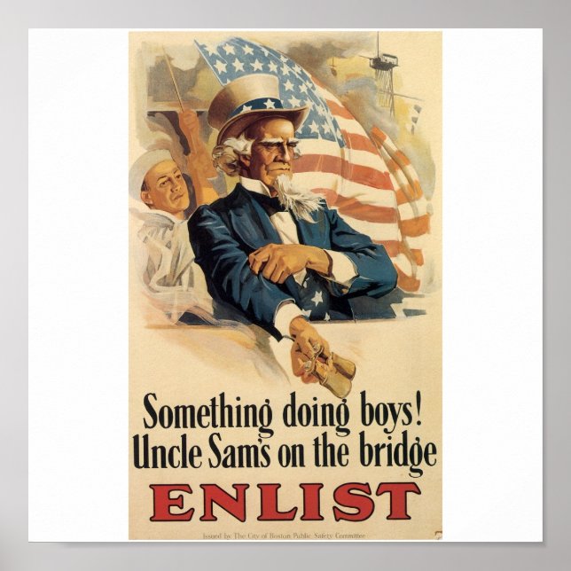 Affiche militaire de Old Uncle Sam États-Unis (Devant)