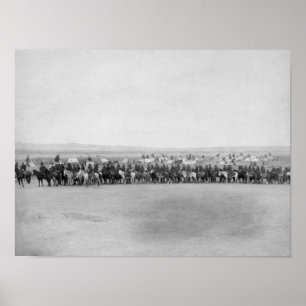 Affiche Militaires avec 70 scouts d'Indien de Lakota