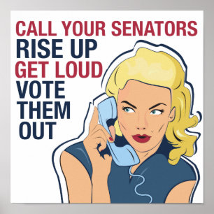 Affiche Militante politique féministe démocrate électrice