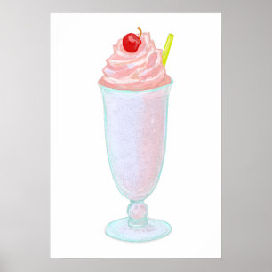 Affiche milk-shake glacé