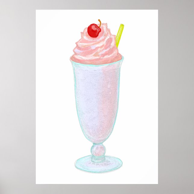 Affiche milk-shake glacé (Devant)
