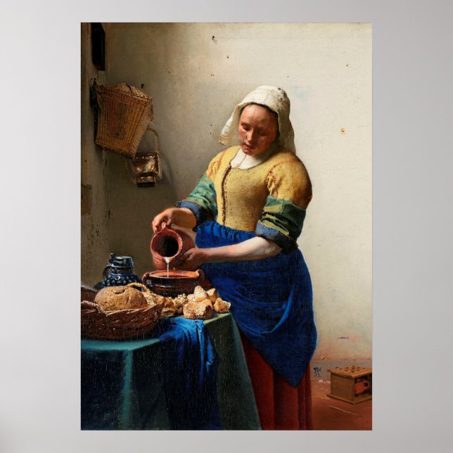 Affiche Milkmaid Kitchen Maid par Johannes Vermeer (Devant)