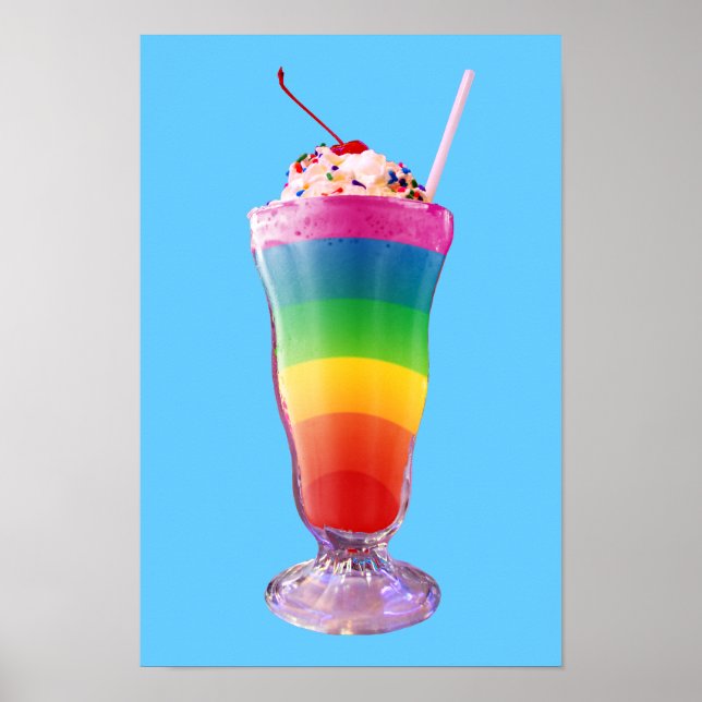 Affiche Milkshake arc-en-ciel (Devant)