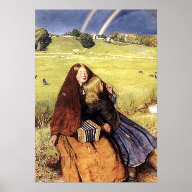 Affiche Millais - La fille aveugle 1856 (Devant)