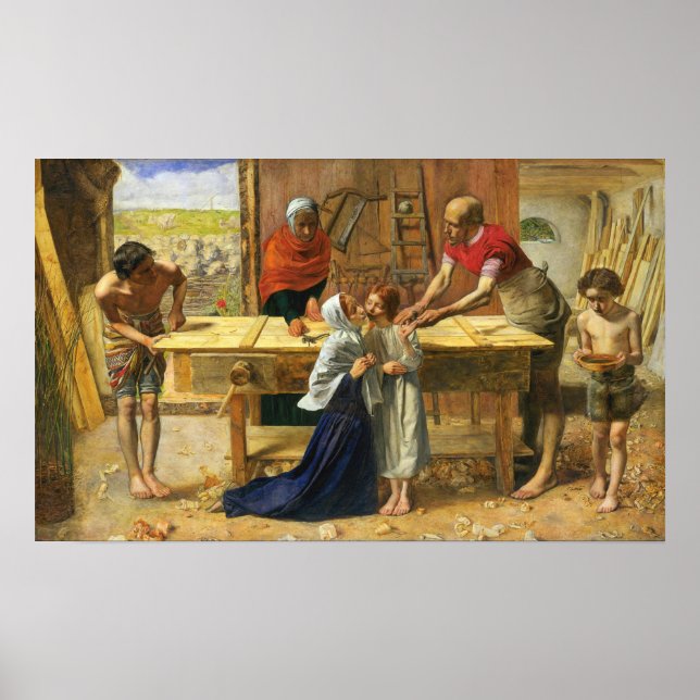 Affiche Millais - L'atelier du charpentier (Devant)