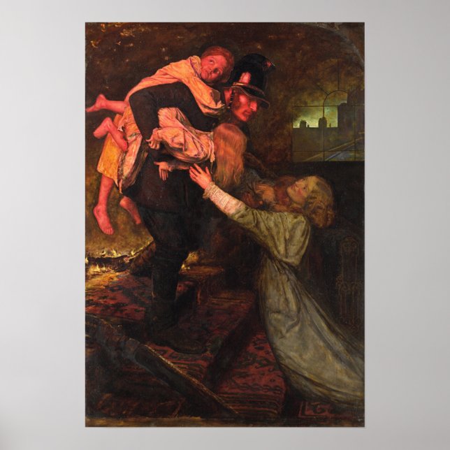 Affiche Millais - Le Sauvetage (Devant)