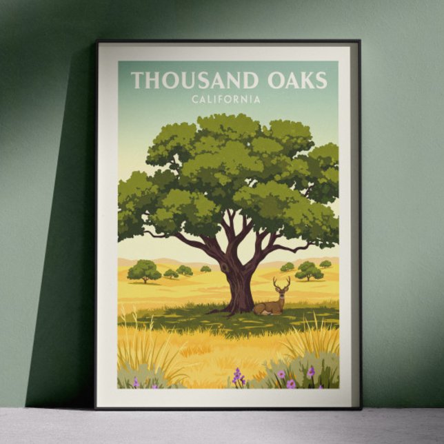 Affiche Mille Oaks Californie vintage (Créateur téléchargé)